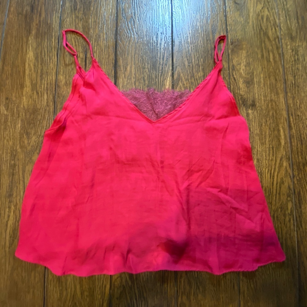 Free People Lace Blouse Red Size Xs B9